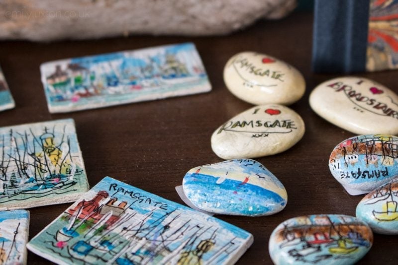 Hand painted fridge magnets with I heart Ramsgate printed on 